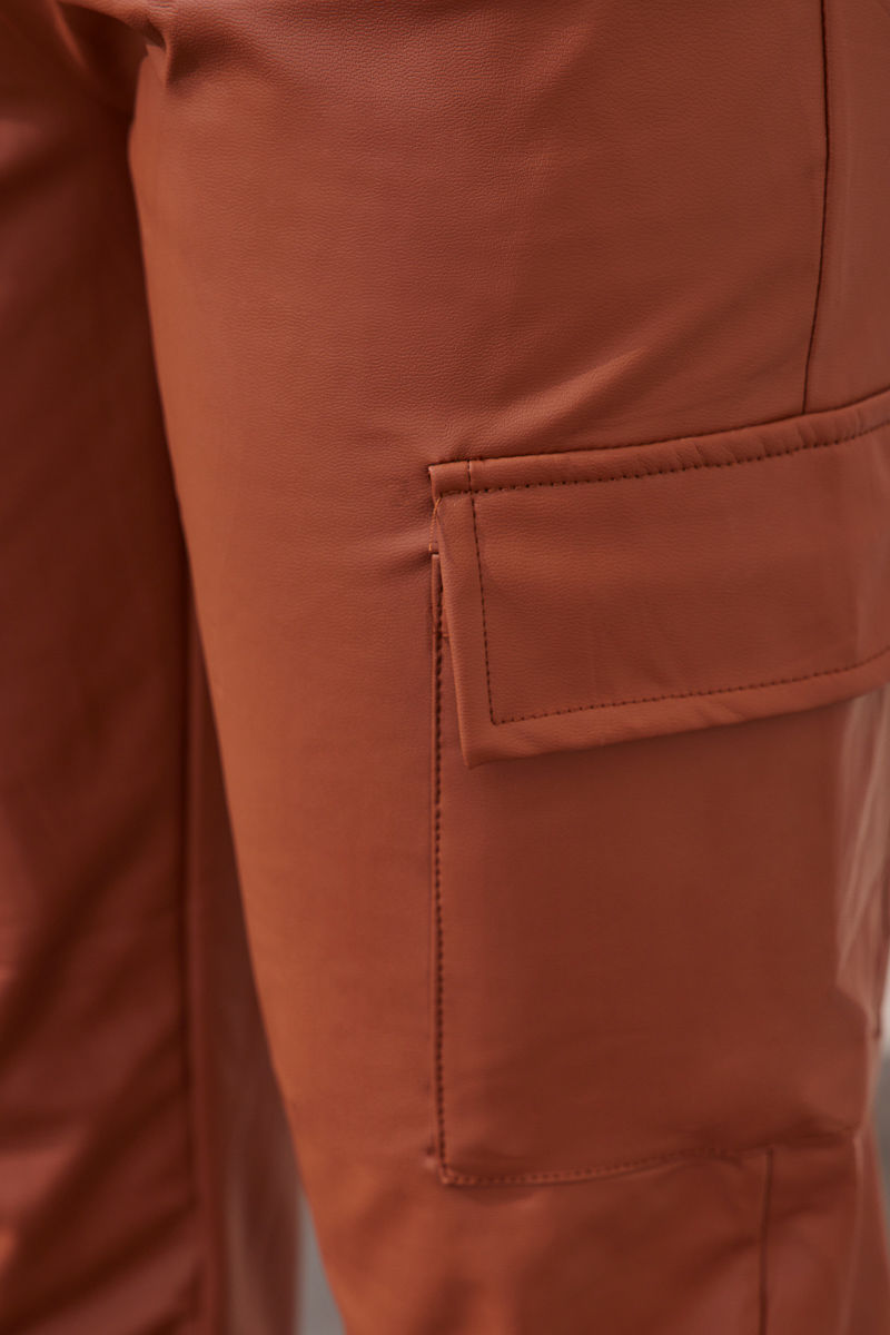 Picture of Cargo leather look pants