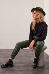 Picture of Cargo leather look pants