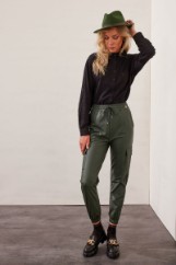 Picture of Cargo leather look pants