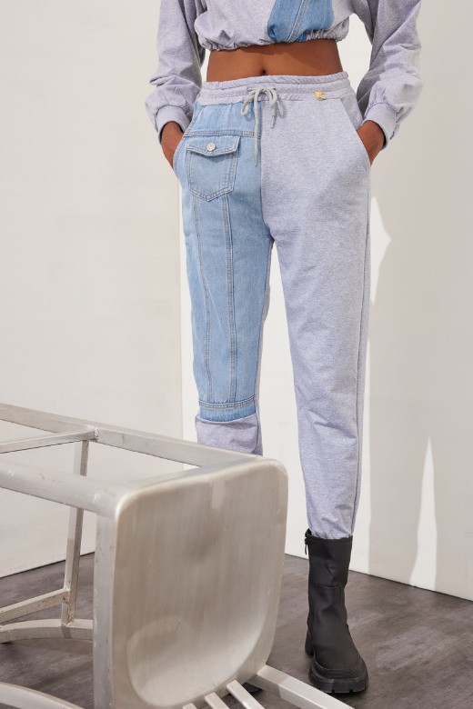 Εικόνα της Παντελόνι βαμβακερό patchwork design