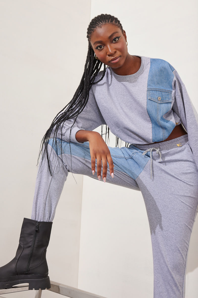 Εικόνα της Παντελόνι βαμβακερό patchwork design