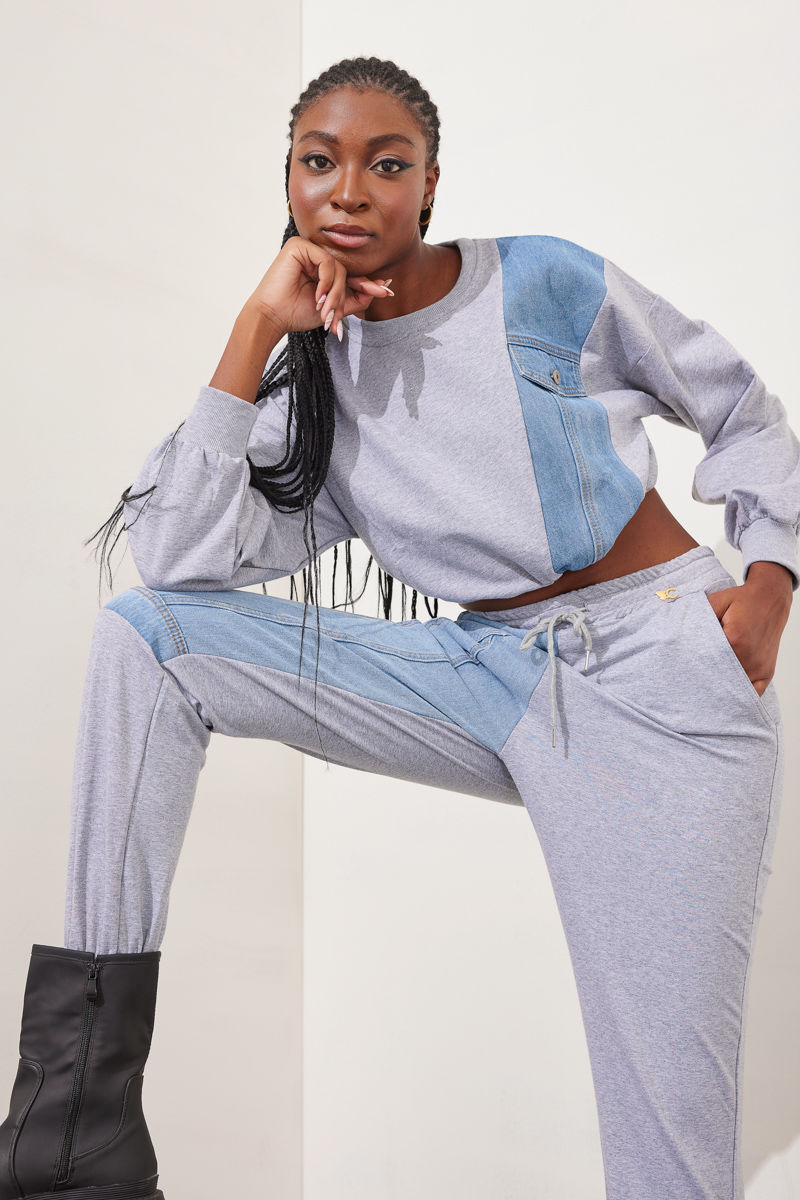 Εικόνα της Παντελόνι βαμβακερό patchwork design