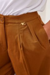 Εικόνα της Παντελόνι υψηλόμεσο zip culotte με πιέτες