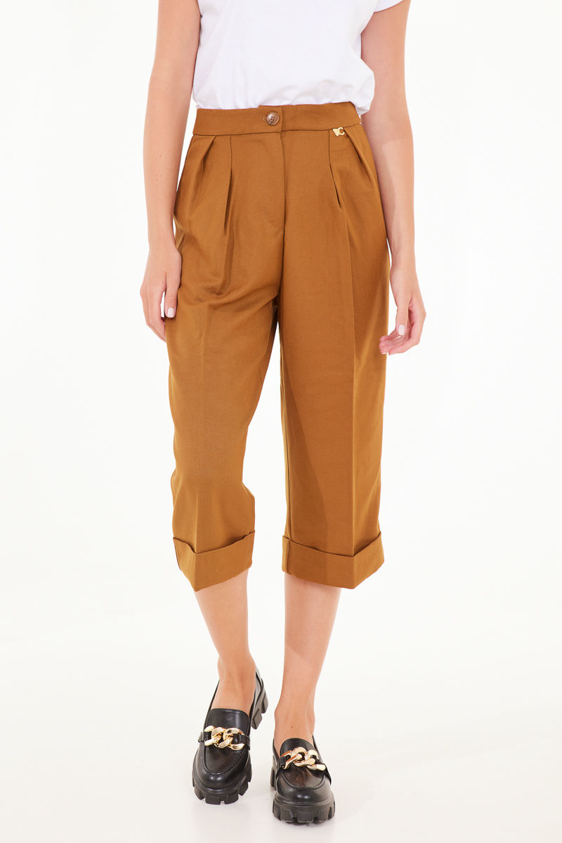 Picture of Pleated zip culotte pants