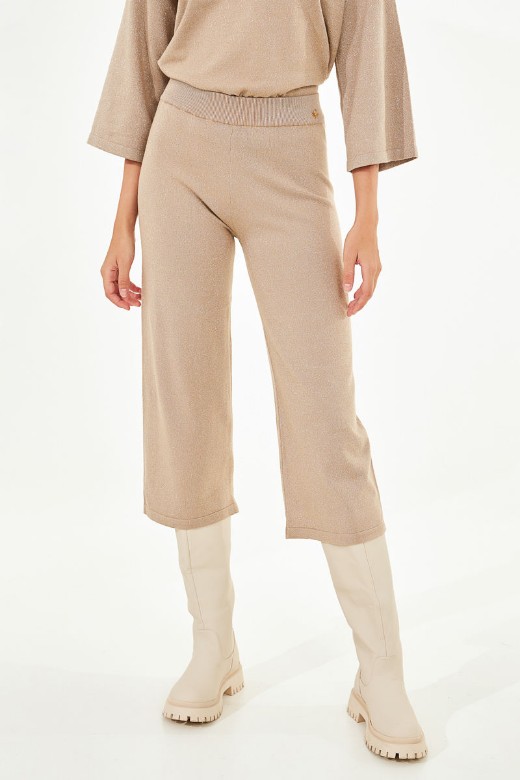 Elastic wide leg pants