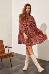 Picture of Printed mini satin look dress