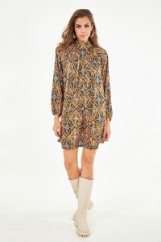 Picture of Printed mini satin look dress