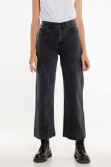 Εικόνα της Παντελόνι denim υψηλόμεσο wide leg