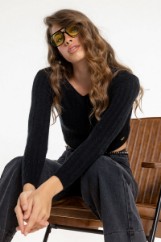 Εικόνα της Παντελόνι denim υψηλόμεσο wide leg