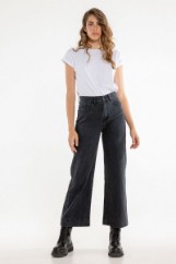 Εικόνα της Παντελόνι denim υψηλόμεσο wide leg