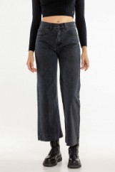 Εικόνα της Παντελόνι denim υψηλόμεσο wide leg