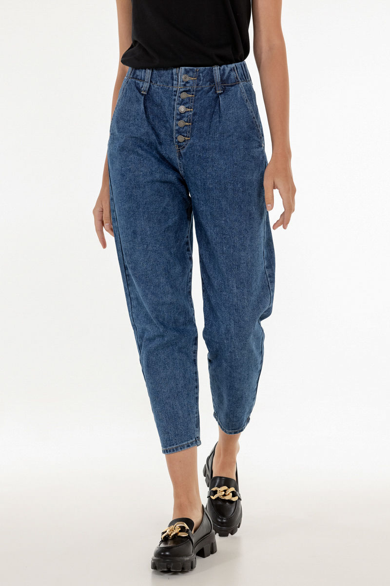 Picture of High-waisted jeans with buttons