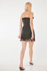 Picture of Gold chain straps knitted dress