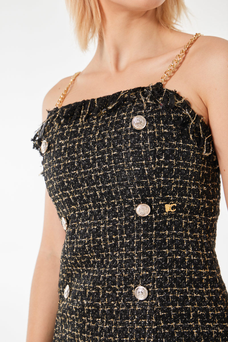 Εικόνα της Φόρεμα mini πλεκτό με χρυσή αλυσίδα