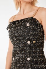 Picture of Gold chain straps knitted dress