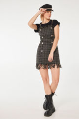 Picture of Gold chain straps knitted dress