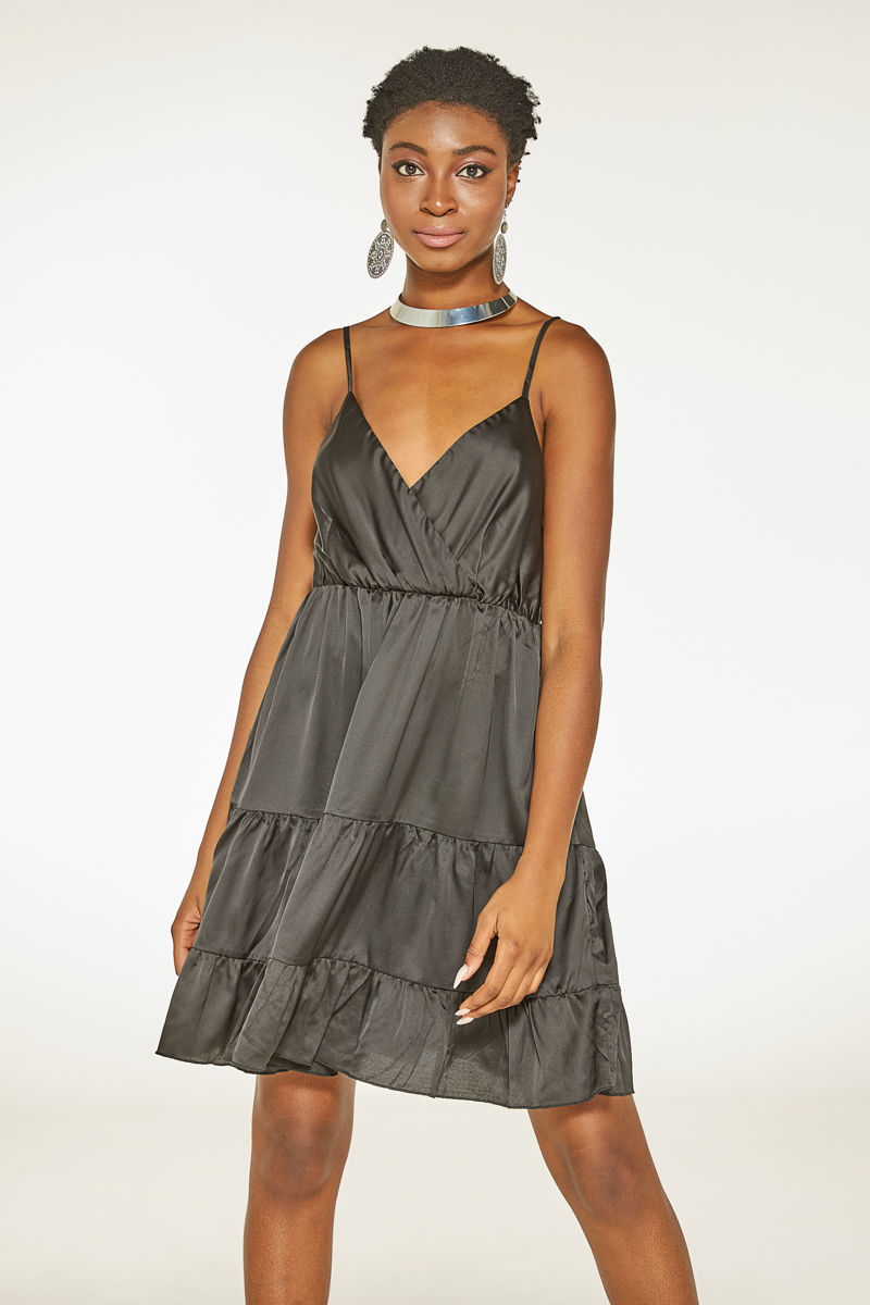 Picture of Satin ruffled dress