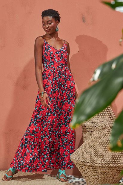 Picture of Maxi flower print dress
