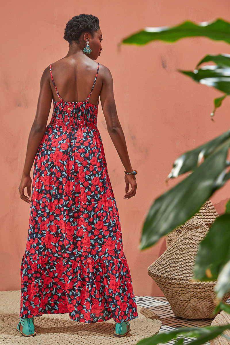 Picture of Maxi flower print dress