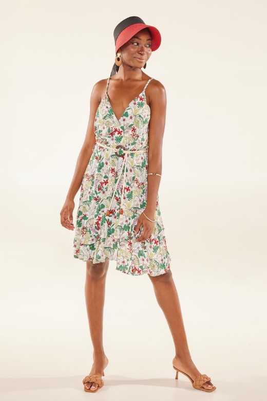 Picture of Floral belted dress