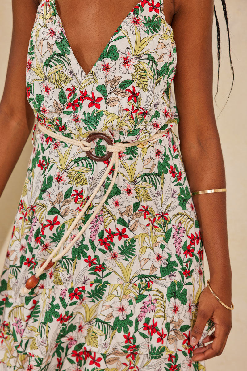 Εικόνα της Φόρεμα floral κρουαζέ με ζώνη