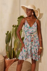 Picture of Floral belted dress