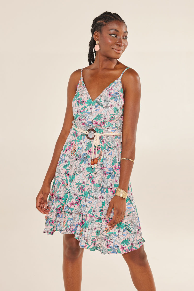 Picture of Floral belted dress