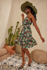Εικόνα της Φόρεμα floral κρουαζέ με ζώνη