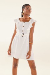 Picture of Ruffled belted mini dress