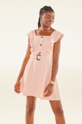 Picture of Ruffled belted mini dress