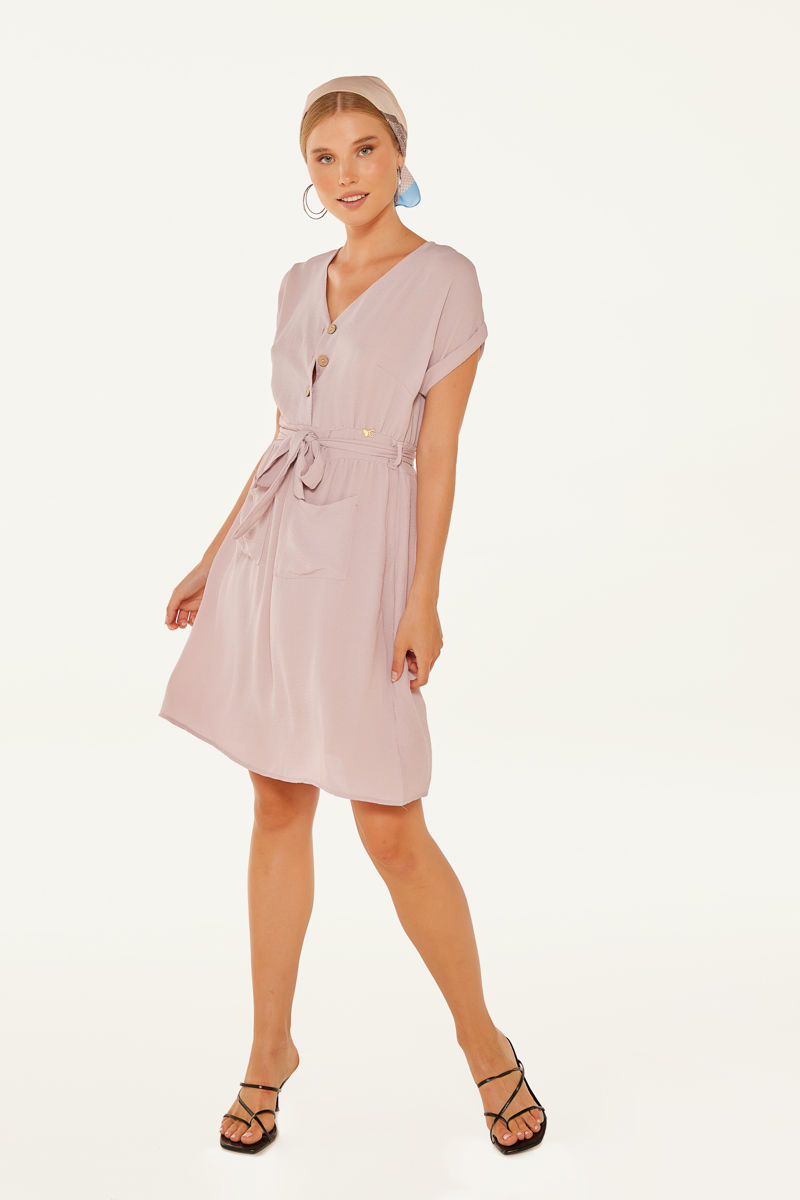 Εικόνα της Φόρεμα μίνι linen με τσέπες