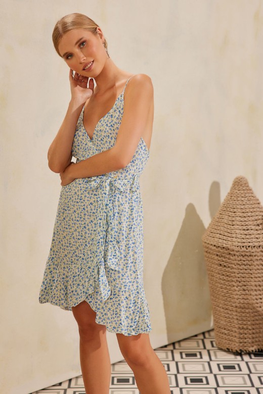 Εικόνα της Φόρεμα μίνι flower print με βολάν