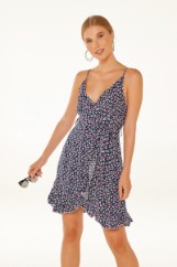 Εικόνα της Φόρεμα μίνι flower print με βολάν