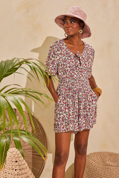 Picture of Front tie floral playsuit