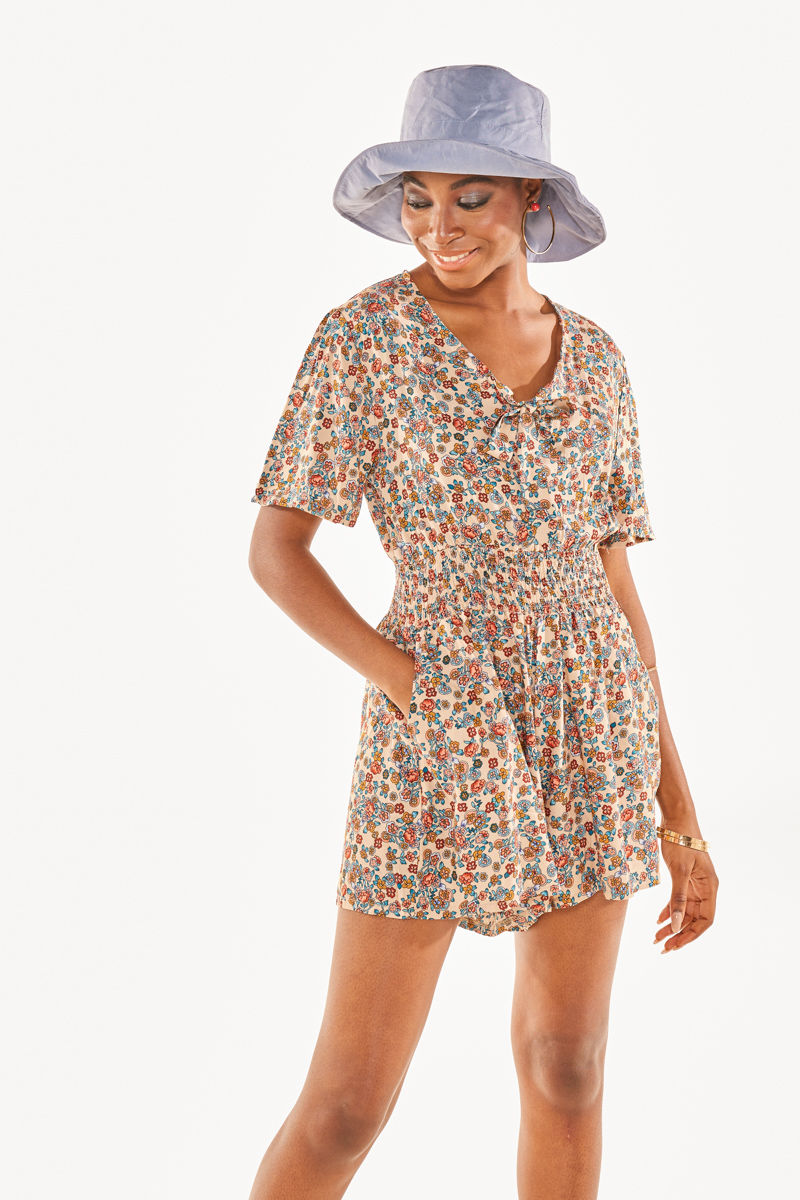 Picture of Front tie floral playsuit