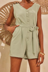 Picture of Solid playsuit with buttons
