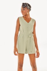 Εικόνα της Playsuit μονόχρωμο με κουμπιά