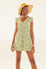 Picture of Floral playsuit with ruffled sleeves