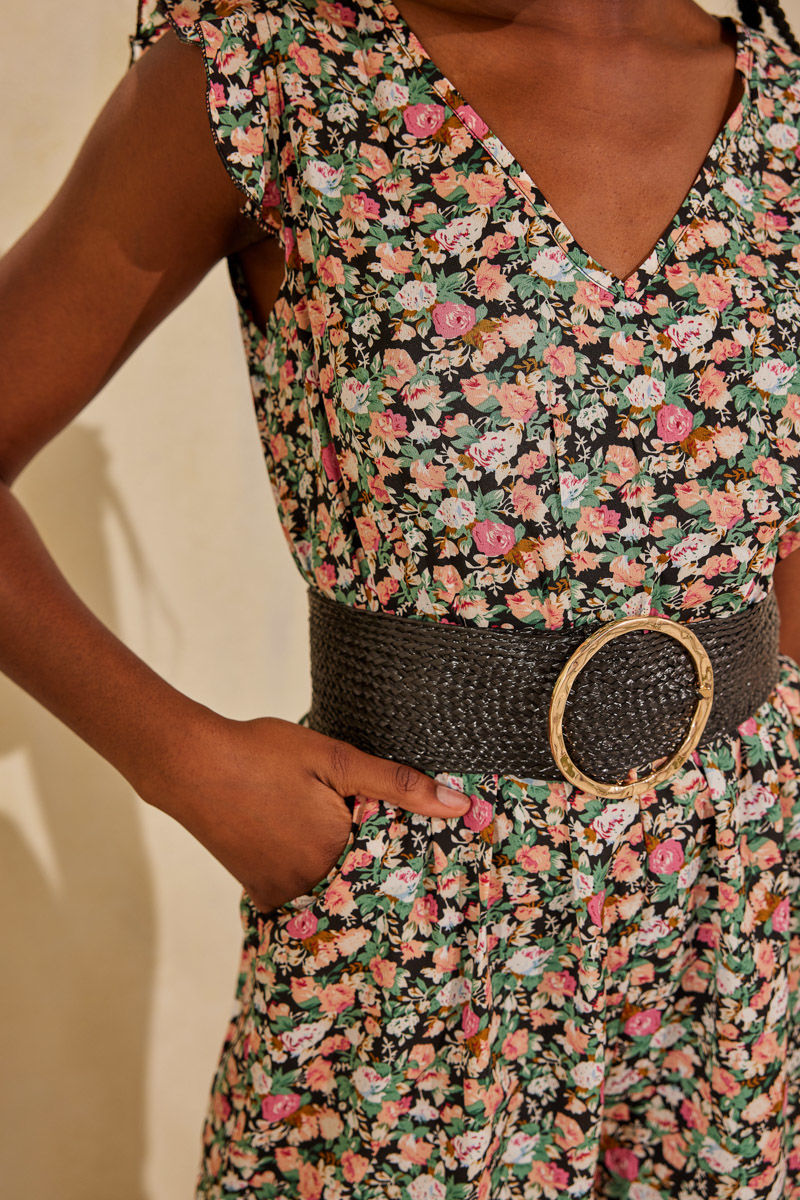 Picture of Floral playsuit with ruffled sleeves