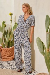 Picture of Floral front tie jumpsuit