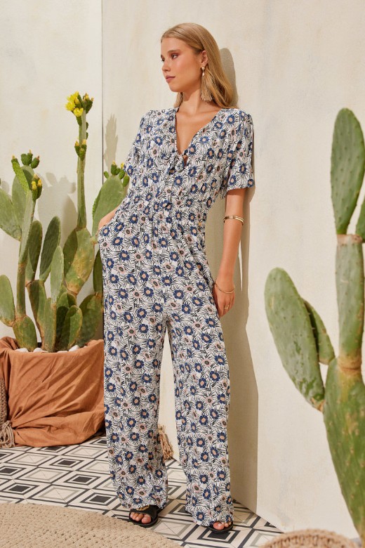 Picture of Floral front tie jumpsuit