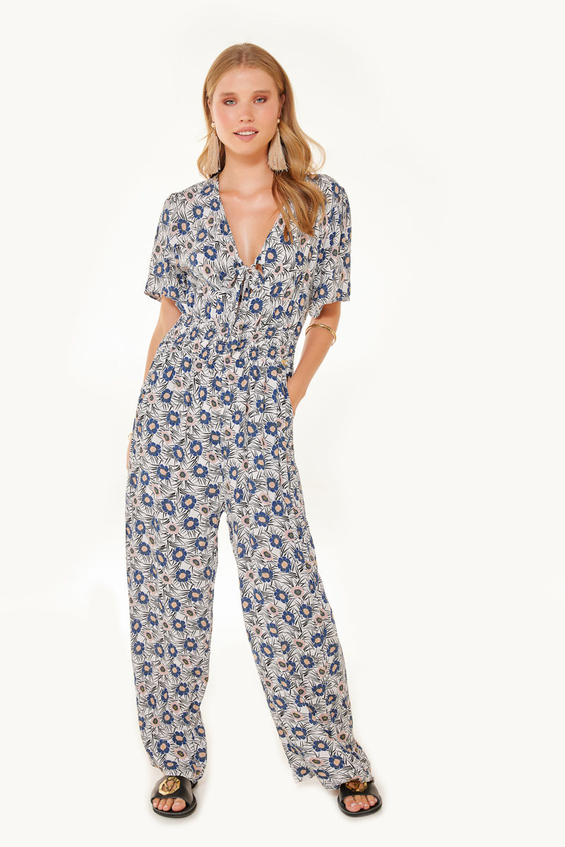 Εικόνα της Jumpsuit floral με δέσιμο μπροστά