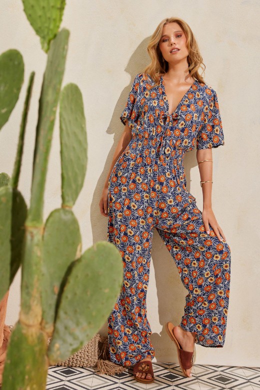 Εικόνα της Jumpsuit floral με δέσιμο μπροστά