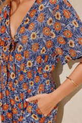 Picture of Floral front tie jumpsuit