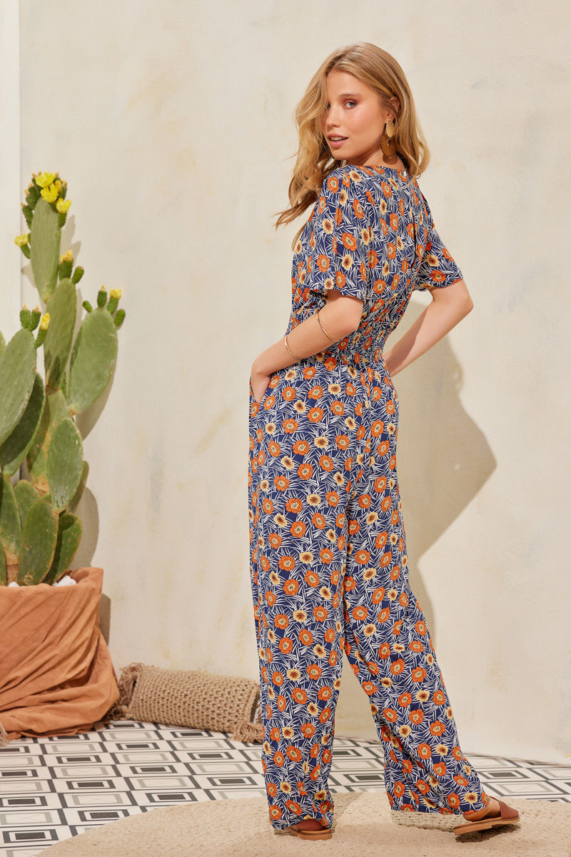 Picture of Floral front tie jumpsuit