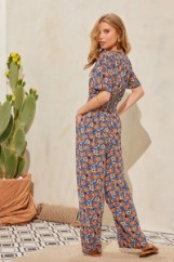 Picture of Floral front tie jumpsuit