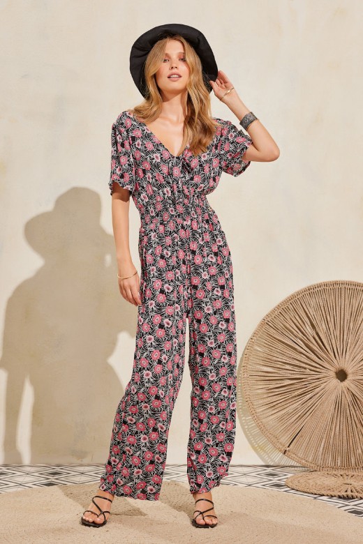 Εικόνα της Jumpsuit floral με δέσιμο μπροστά