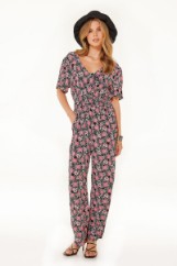 Picture of Floral front tie jumpsuit