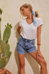 Picture of Denim pleated shorts