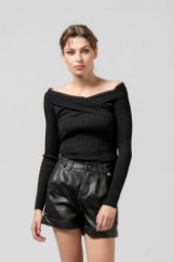 Picture of Off-shoulder ribbed top